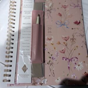 Floral Planner with Pen Holder